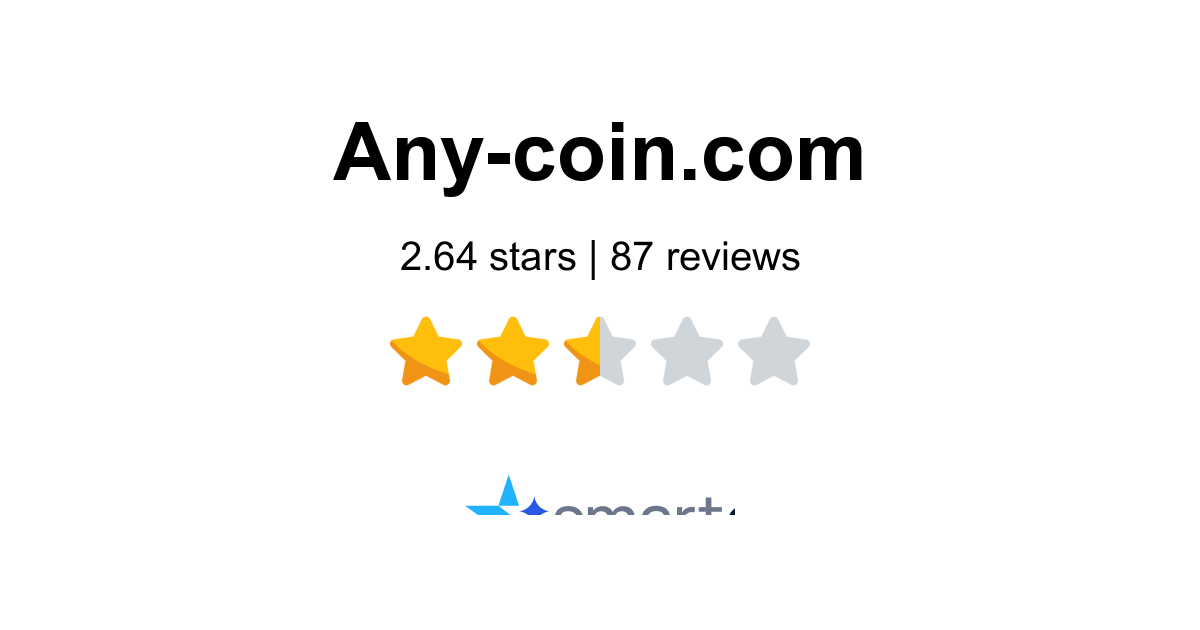 Any-coin Reviews - 87 Customers Rate 2.7/5 (2026) | SmartCustomer