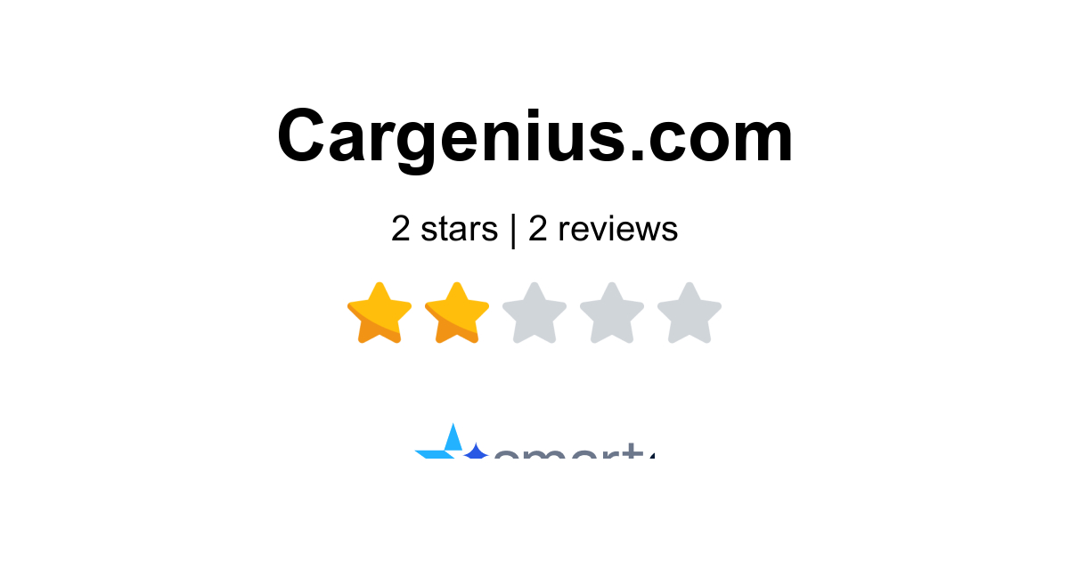 Cargenius Reviews - 2 Customers Rate 1.0/5 (2026) | SmartCustomer