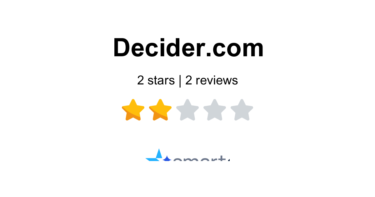 Decider Reviews - 2 Customers Rate 1.5/5 (2026) | SmartCustomer