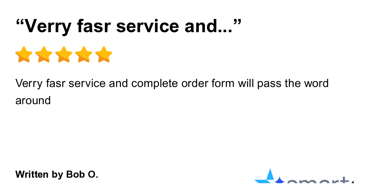 3 Stars Review of Fraser: “Verry fasr service and complete order form ...